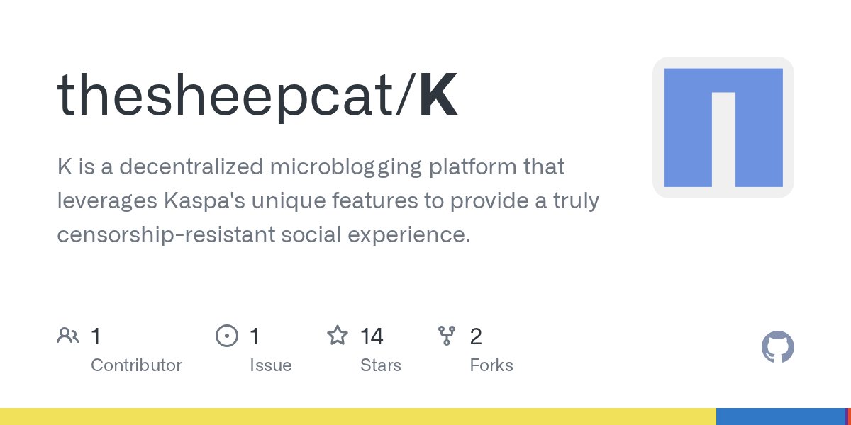 ReLeomerda's tweet card. K is a decentralized microblogging platform that leverages Kaspa's unique features to provide a truly censorship-resistant social experience. - thesheepcat/K