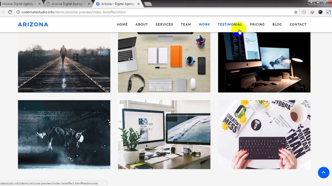 CodeMateStudio's tweet card. arizona digital agency onepage html5 template