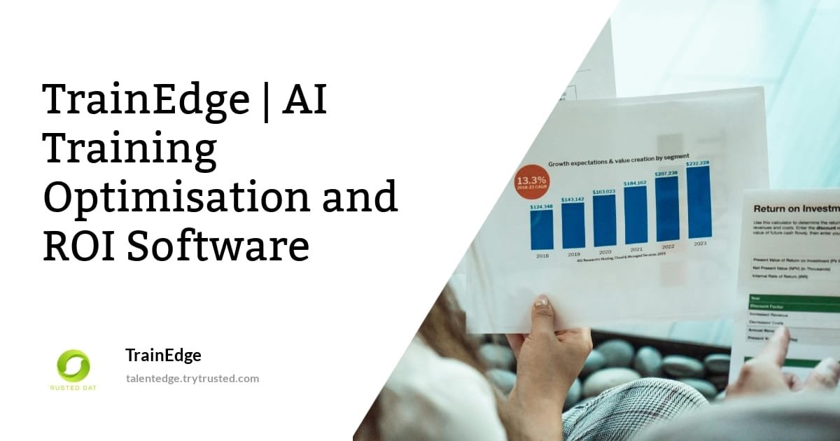 Trusteddatatech's tweet card. TrainEdge: AI-powered training optimisation. Maximise ROI, analyse training impact, and deliver personalised learning path for your workforce.