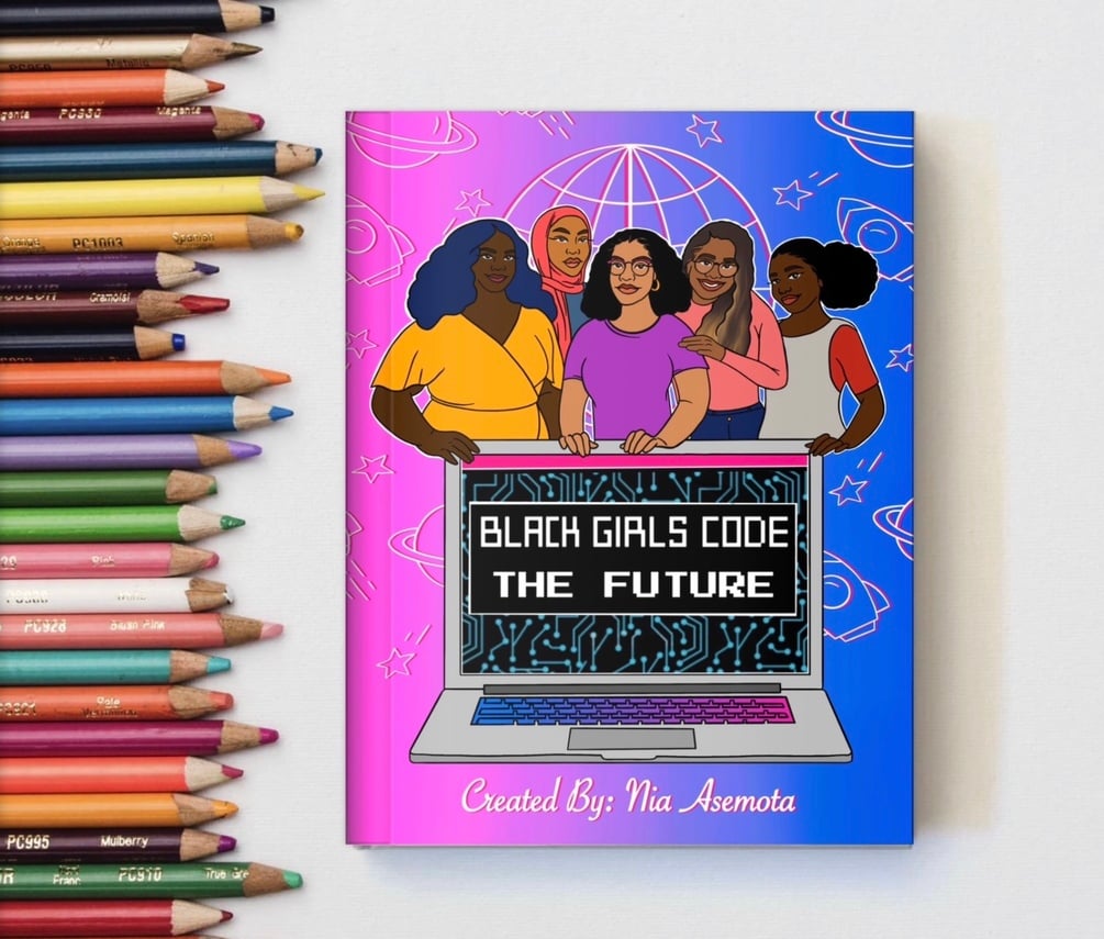 GameDevDebbie's tweet card. Empower girls of color in STEM today with the Black Girls CODE the Future Coloring Book!Created by Nia Asemota, this visionary book showcases 32 beautiful illustrations and brings to life the true ...