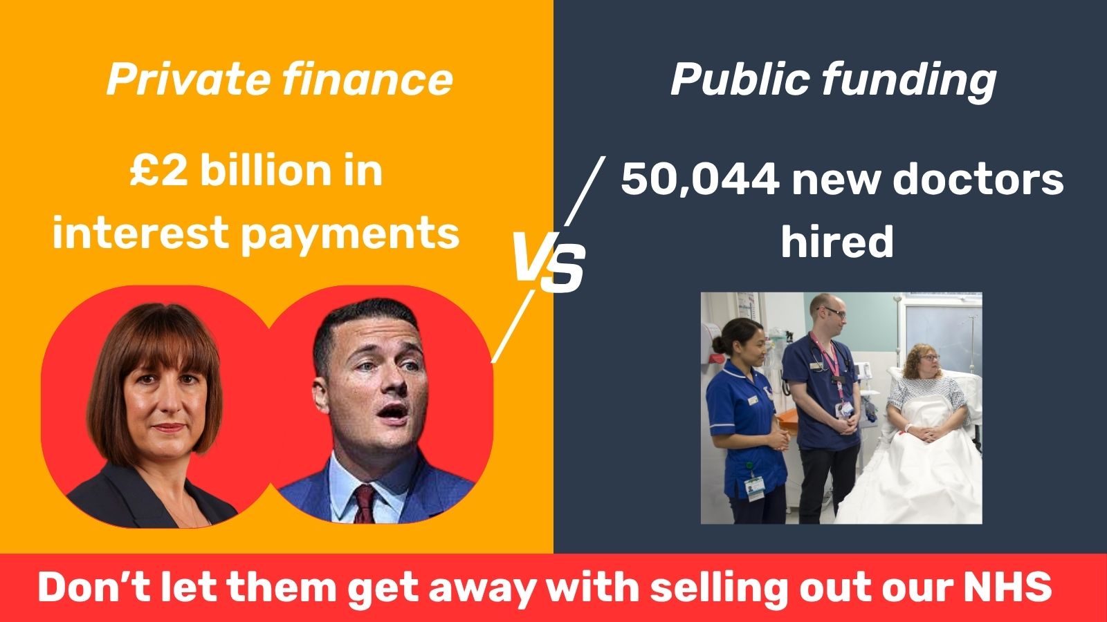We_OwnIt's tweet card. Wes Streeting: do not use a “Public Private Partnership” to finance Neighbourhood Health Centres
