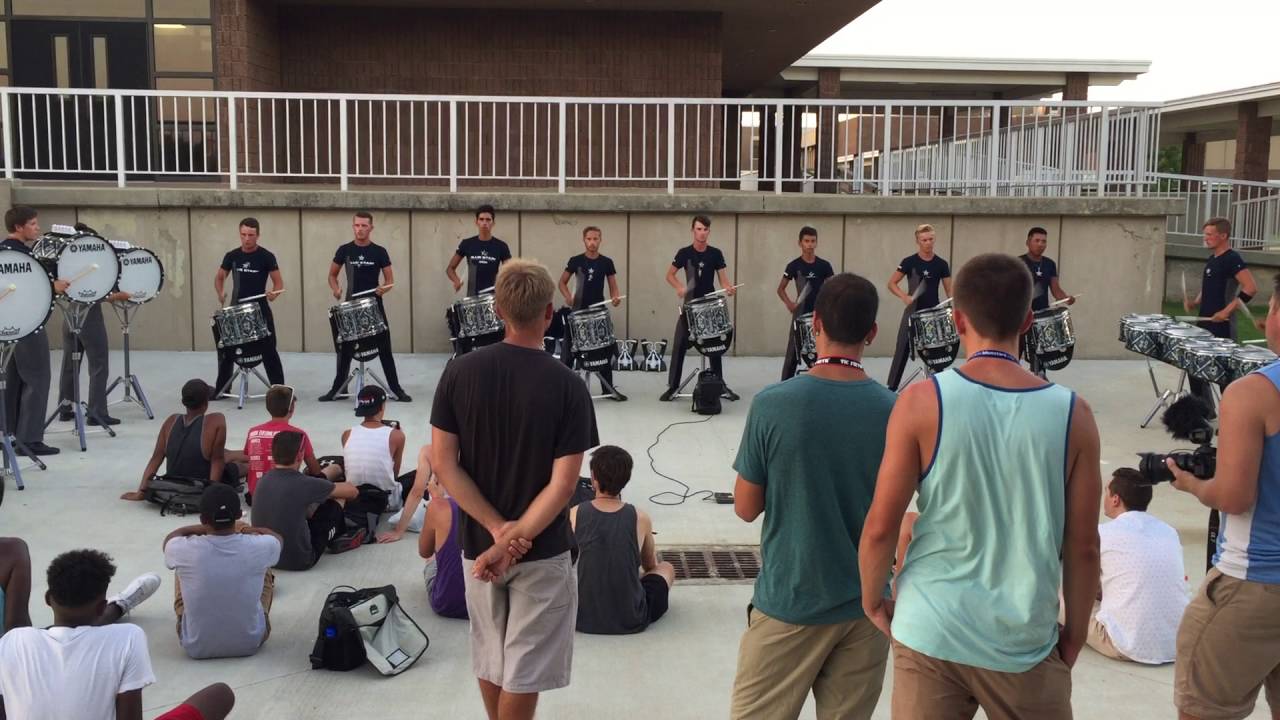 ThePercLab's tweet card. Blue Stars 2016 Drumline - Warm up