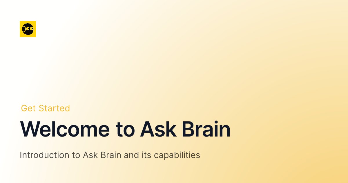 askbrain_AI's tweet card. Introduction to Ask Brain and its capabilities