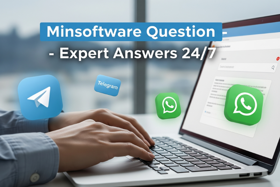 softwaremin's tweet card. “Find answers to every Minsoftware question — get expert support, user insights, and 24/7 help via Telegram or WhatsApp for all MinSoftware tools.”