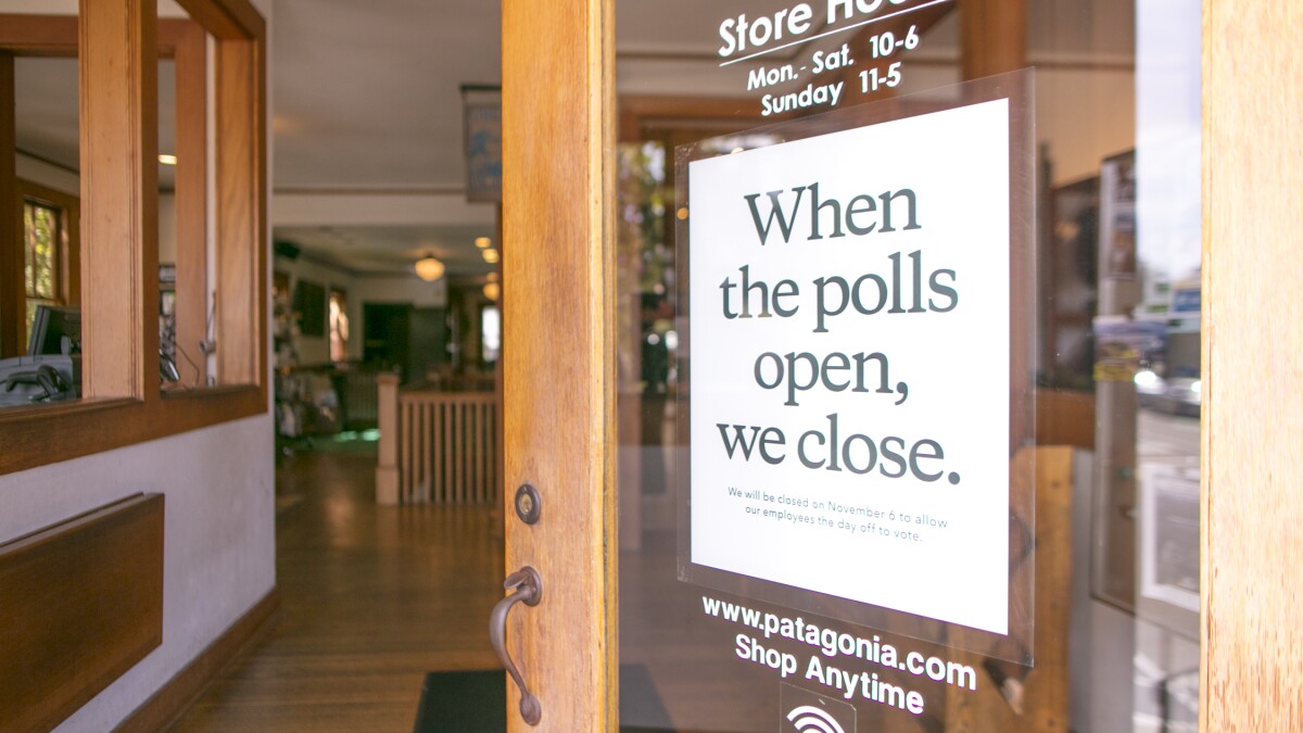 DenverChannel's tweet card. Patagonia announced Monday it is closing its stores and giving all of its U.S. employees paid time off on Oct. 29 to vote early. The company has given its employees Election Day off since 2016.