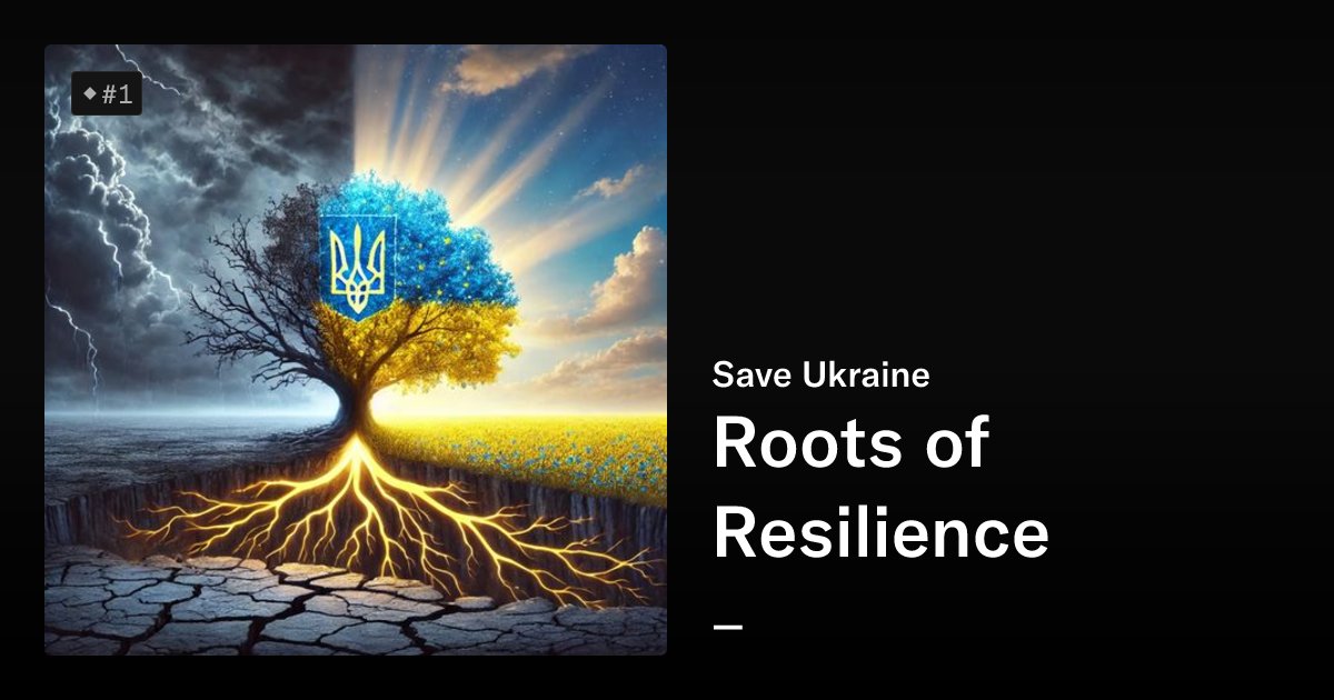 UkraineArmyHelp's tweet card. Roots of Resilience - Save Ukraine | OpenSea