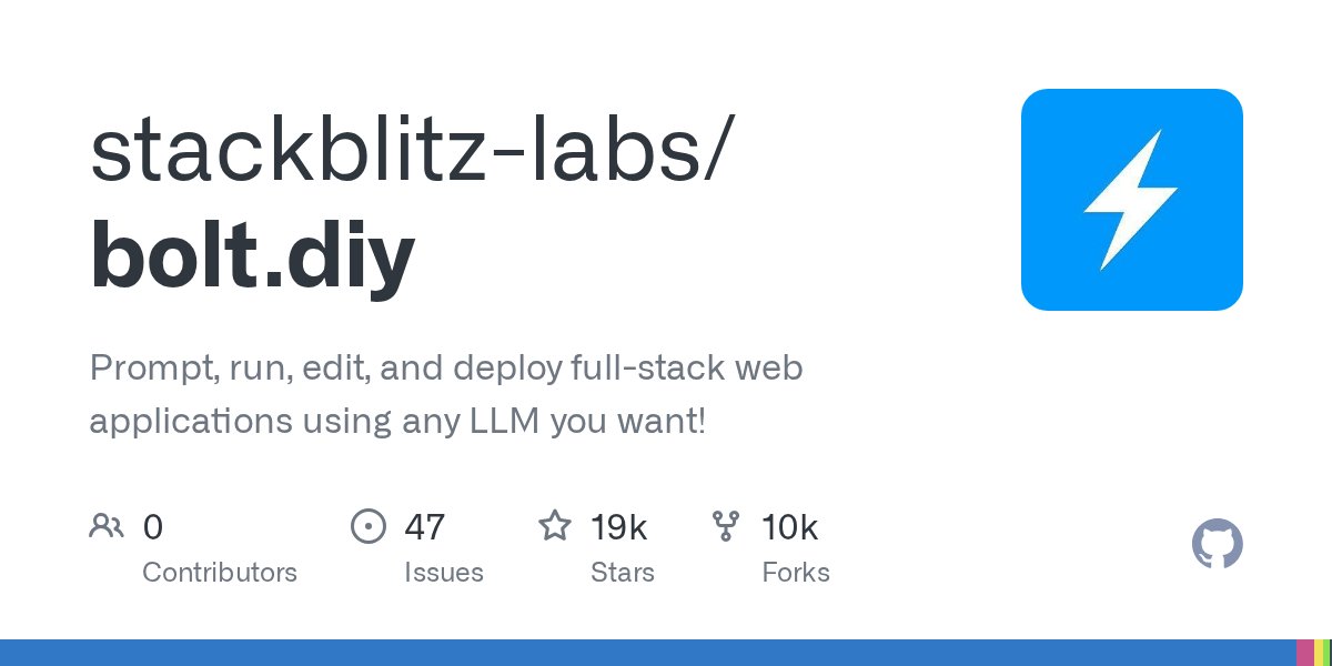 samuelkoesnadi's tweet card. Prompt, run, edit, and deploy full-stack web applications using any LLM you want! - stackblitz-labs/bolt.diy