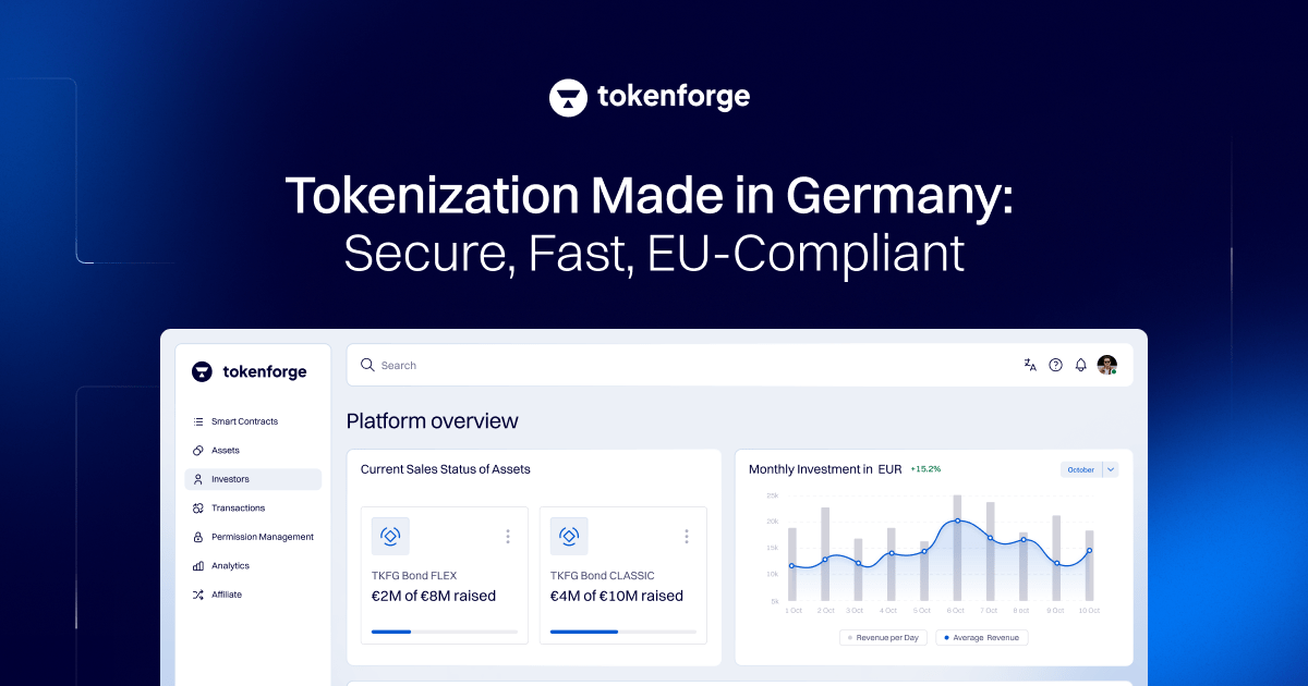 tokenforge's tweet card. Reach out to our sales team to learn how tokenforge’s suite can support secure, compliant tokenization for your asset management needs.