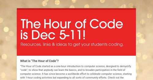 KarlyMoura's tweet card. The Hour of Code is Dec 5-11!