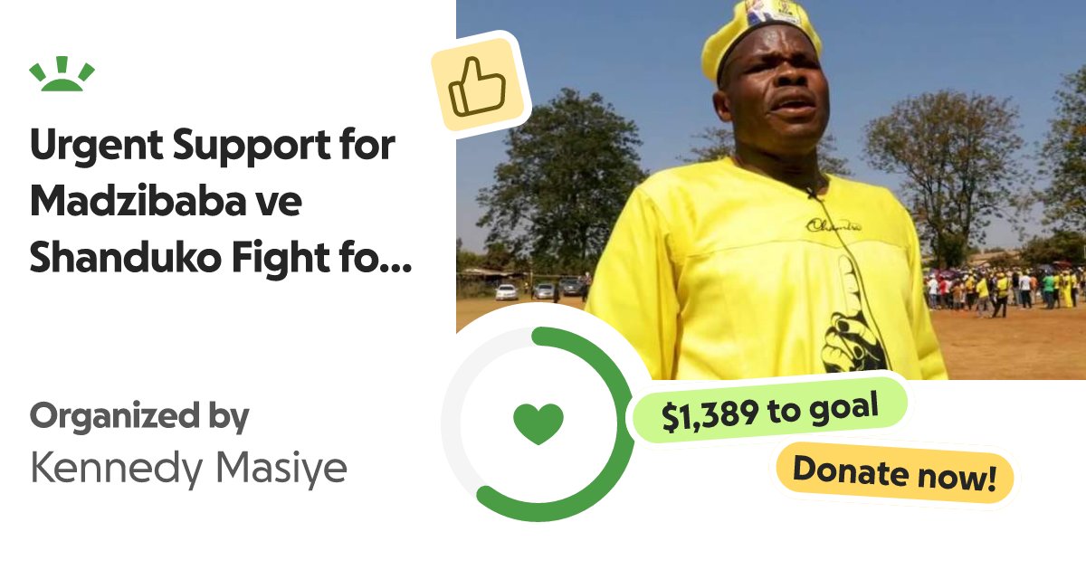 frontpage2023's tweet card. My name is Kennedy Masiye. I am a Zimbabwean human rights adv… Kennedy Masiye needs your support for Urgent Support for Madzibaba ve Shanduko Fight for Justice