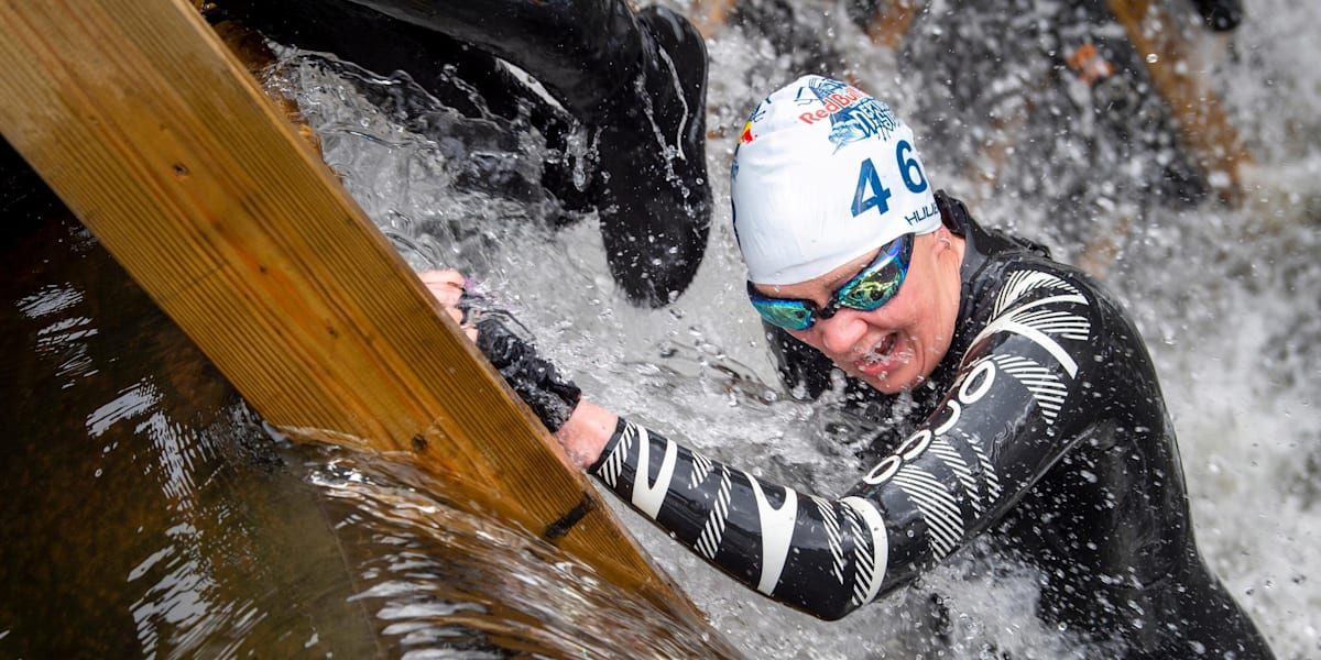 RedBullUK's tweet card. A unique open water swim race that never disappoints