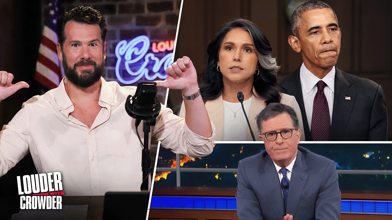 RumbleRadar's tweet card. The collapse of late night television continues. Stephen Colbert has been fired, and The Late Show has been cancelled by CBS, effective in…ten months. Jon Stewart is mad about it. Is that because he m