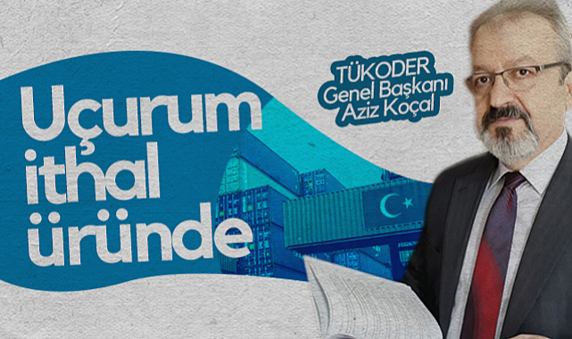 HedefHALK's tweet card. TÜKODER Genel Başkanı Aziz Koçal, Türk imalatçıların dahi işlerini yurt dışına taşıdığına dikkat çekti, internet ortamında ithal ürünle ilgili dolandırıcılık olaylarının arttığına dikkat çekti