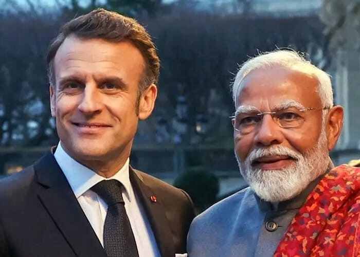 HSBawa_Official's tweet card. PM Modi and President Macron reaffirm strong India–France ties at the G20 Summit in Johannesburg, discussing global cooperation and strategic initiatives.