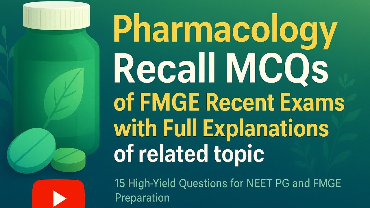 BmrDoctor's tweet card. FMGE JULY 2025 Pharmacology recall questions | FMGE | NEETPG