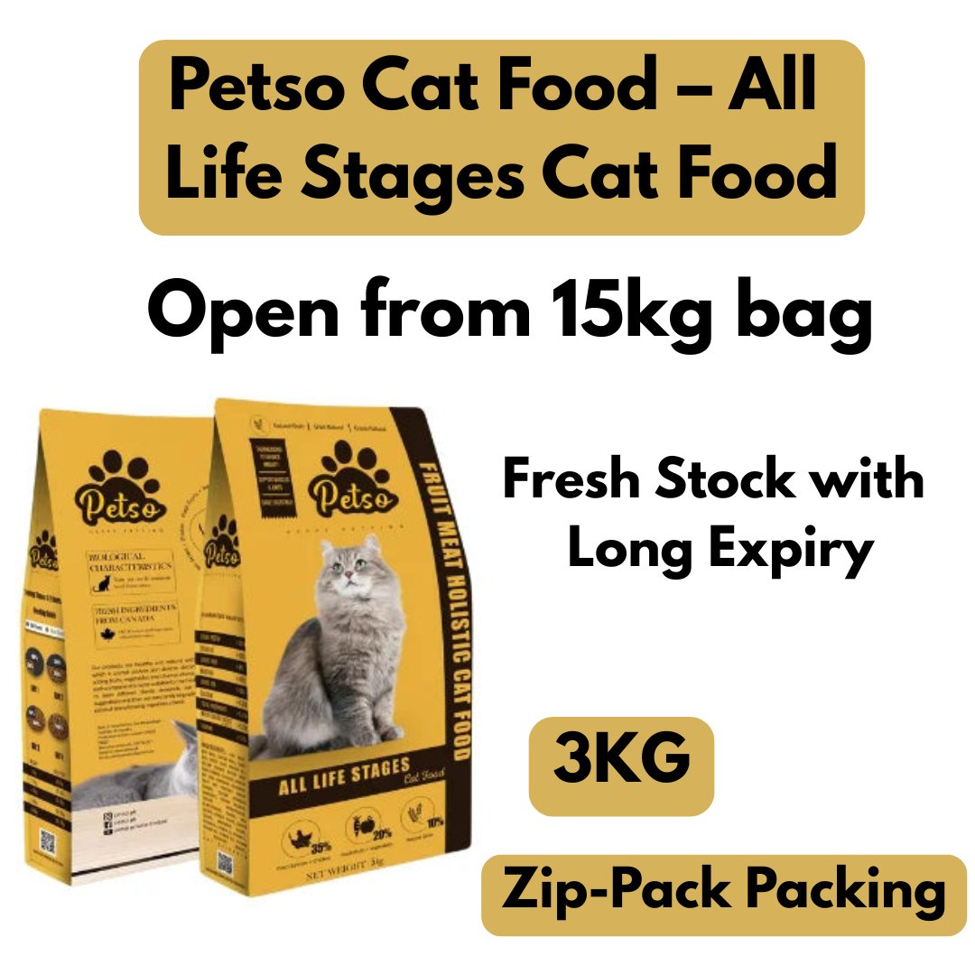 shujibhuji's tweet card. Petso Cat Food 3kg – All Life Stages Cat Food 3 kg Open from 15kg bag (Zip-Pack Packing)