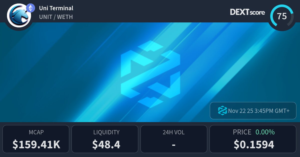 zeerowtax's tweet card. Uni Terminal latest price, buy, sell and trade UNIT