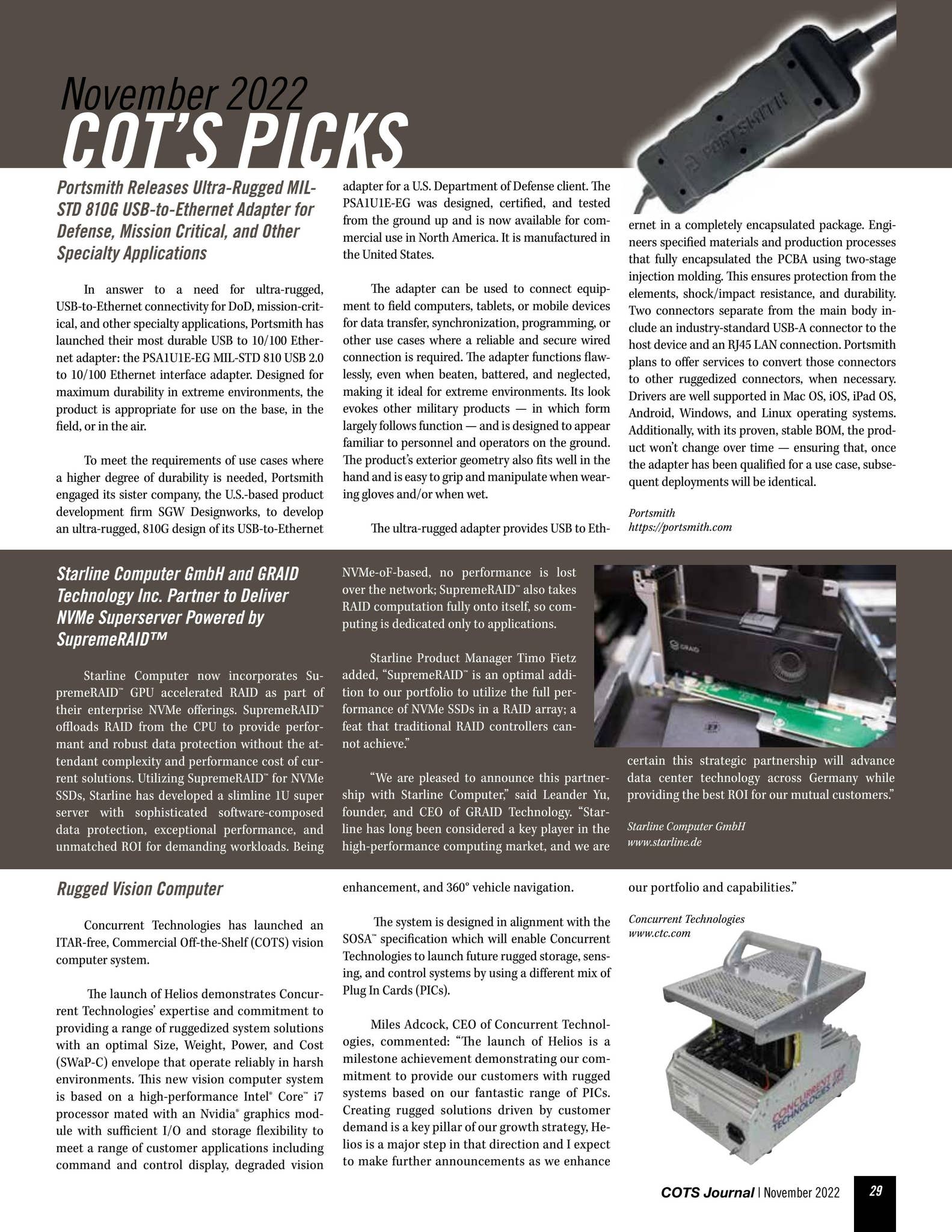 PortsmithTech's tweet card. COTs Journal, November 2022