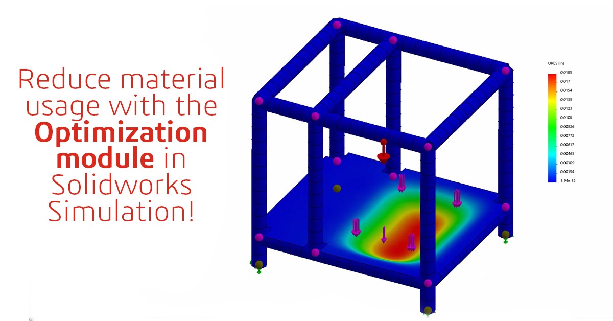Ggar_Modh's tweet card. Reduce material usage with the Optimization module in SOLIDWORKS Simulation Professional