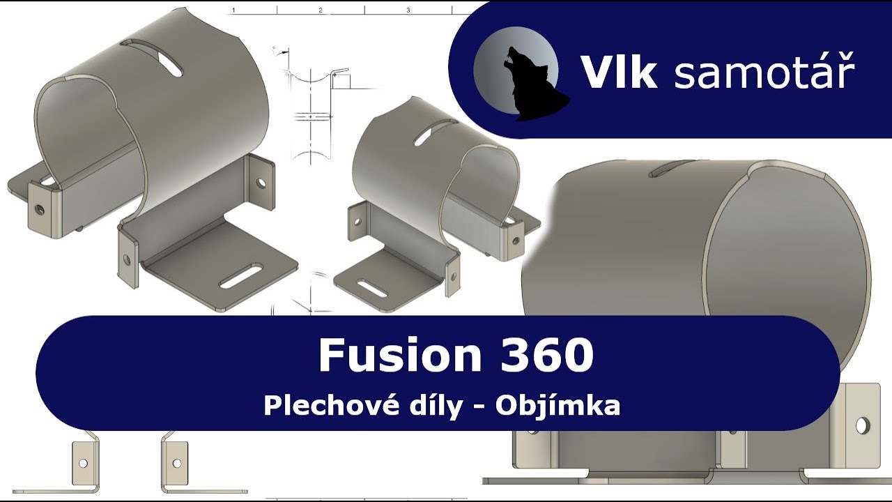 samotar_vlk's tweet card. Fusion 360 - Plechové díly - Objímka #fusion360