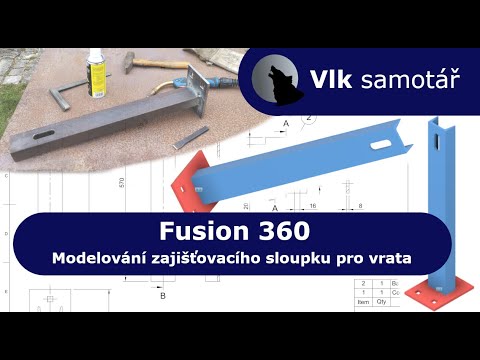 samotar_vlk's tweet card. Fusion 360 - Modelování zajišťovacího sloupku pro vrata #fusion360