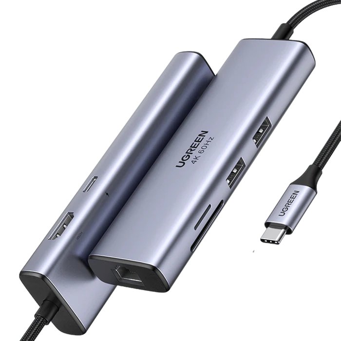 ugreen_uk's tweet card. UGREEN Revodok 107 7-IN-1 USB-C Hub (4K@60Hz HDMI, RJ45 Ethernet)