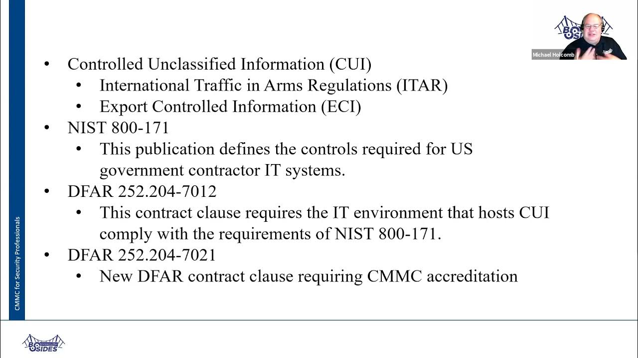 _mikeholcomb_'s tweet card. BSidesGVL - Mark Funderburk - "Cybersecurity Maturity Model Certifi...