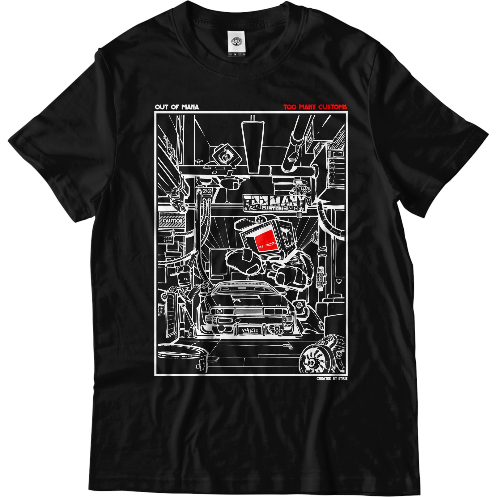 Createdby_imrie's tweet card. Designed by Imrie, this black tee is a closet staple—structured, clean, and built to last. Precision-printed with direct-to-garment on the full front.