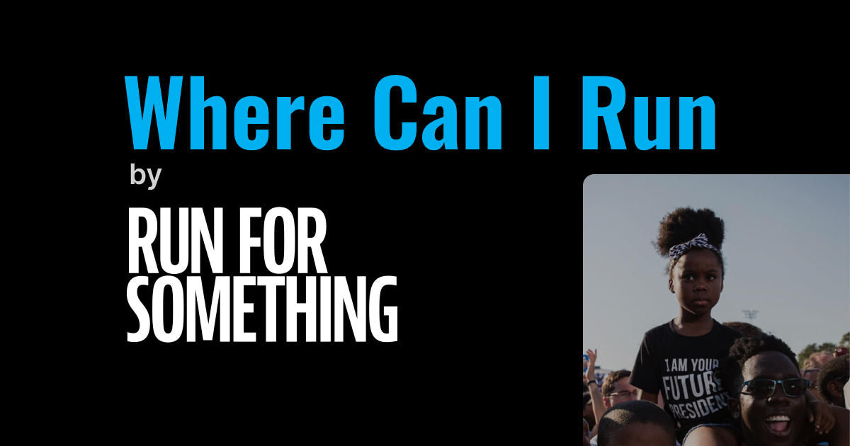runforsomething's tweet card. Take the next step: Look up offices you can run for