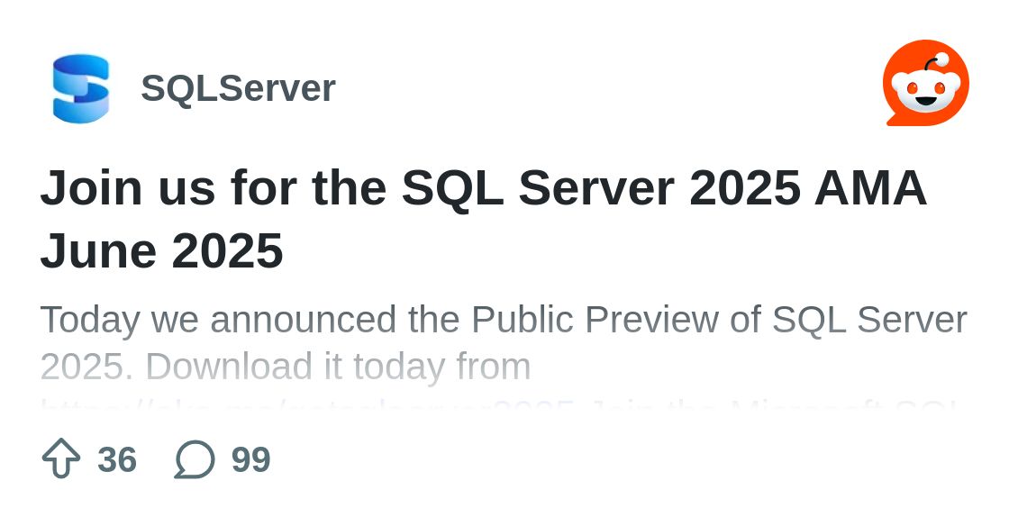 mauridb's tweet card. Explore this post and more from the SQLServer community