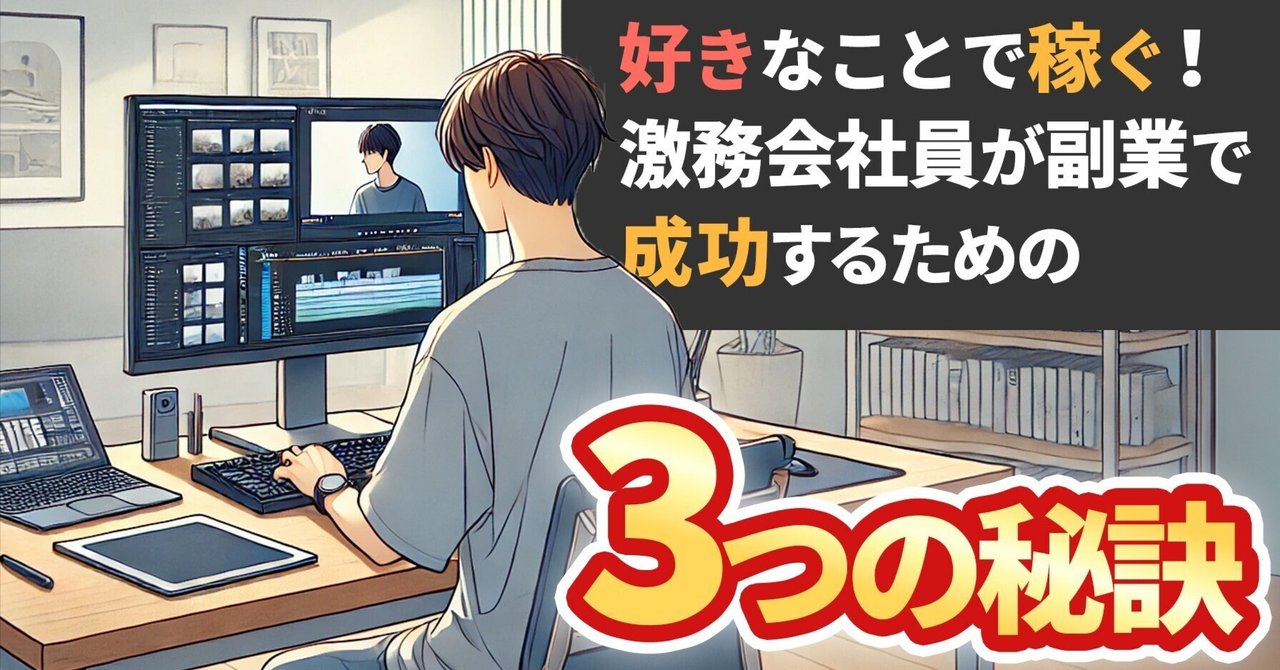 t_8686__'s tweet card. こんにちは！ハムのすけです！ 激務システムエンジニアから、副業▶︎フリーランスのクリエイターとして独立までいたった経緯を交えて、僕の身をもって学んだ秘訣を大公開します！！ この記事を読んだ後から、あなたの行動が何か変わるキッカケになると嬉しいです！ 1. 激務に追われていたあの頃 私は以前、システムエンジニアとして働いていました。毎日終電で帰り、休日もほとんどなく、体力的にも精神的にも限界を...