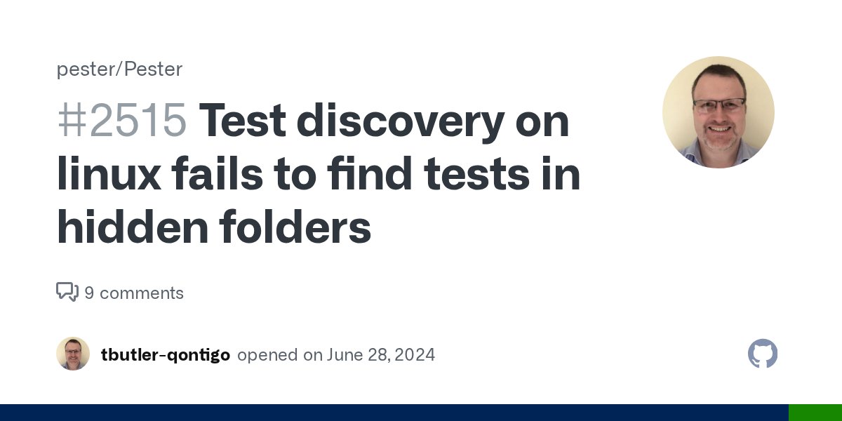 PSPester's tweet card. Checklist Issue has a meaningful title I have searched the existing issues. See all issues I have tested using the latest version of Pester. See Installation and update guide. What is the issue? I ...