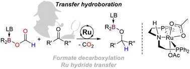 TCantat's tweet card. A new class of Lewis base stabilized formoxyboranes demonstrates the feasibility of catalytic transfer hydroboration. In the presence of a ruthenium catalyst, they have shown broad applicability for...