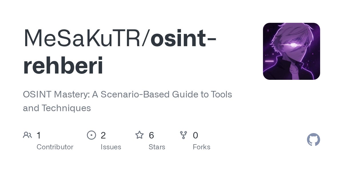 mesakuwtf's tweet card. OSINT Mastery: A Scenario-Based Guide to Tools and Techniques - MeSaKuTR/osint-rehberi