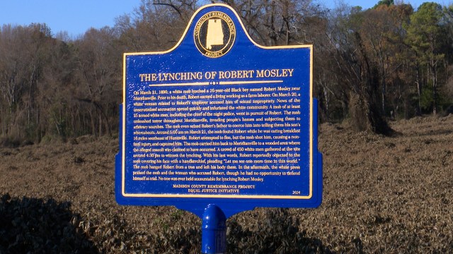 GianlucaJS's tweet card. On March 21, 1890, Robert Mosley, a 20-year-old farmhand, was lynched. Historians are unsure if Mosley committed the crime he was accused of but they do know he never got a legal trial.