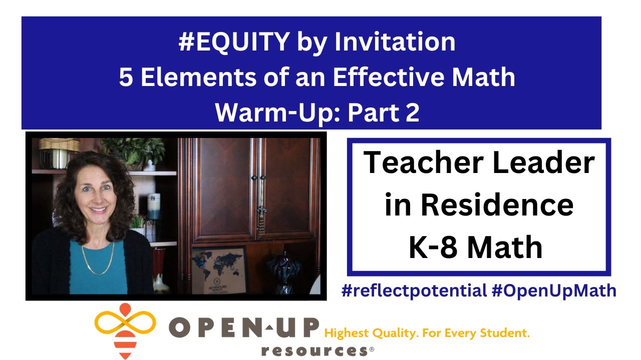 mathreflective's tweet card. 5 Elements of an Effective Math Warm-Up | Part 2: Equity by Invitat...
