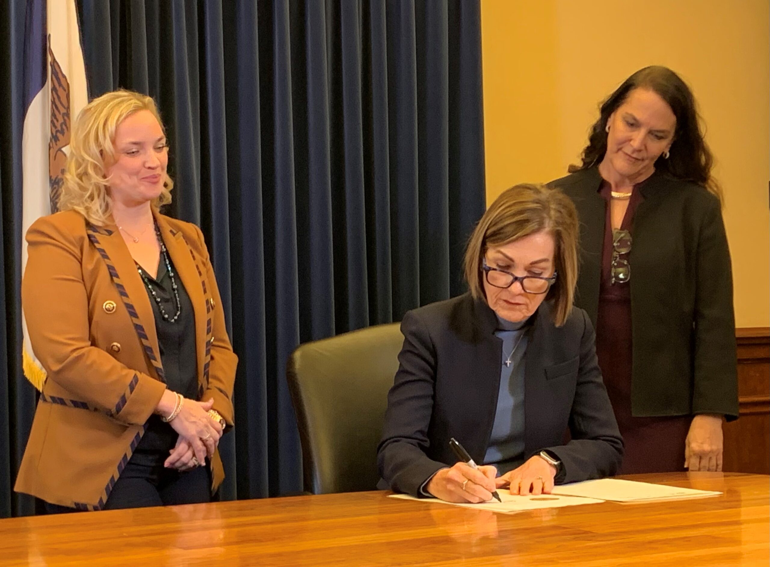 RadioIowa's tweet card. Governor Kim Reynolds signed an executive order late this morning creating an Iowa “Department of Government Efficiency” task force. “It’s work will be organized around three broad goals: maximizing...