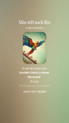 geschichtenbot's tweet card. Kinderlied: Mio will nach Rio - Der Karneval Urban Pop Short Edition...