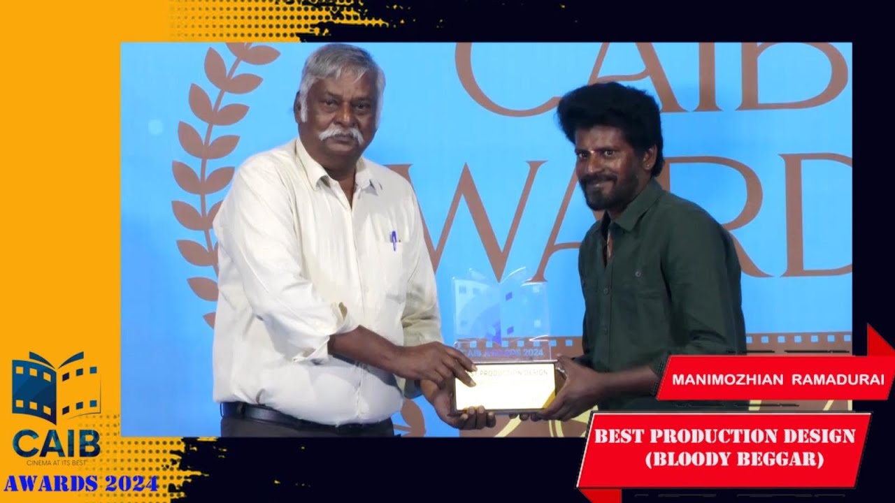 ManimozhianRam2's tweet card. CAIB AWARDS 2024 BEST PRODUCTION DESIGN WINNER MANIMOZHIAN RAMADURAI...