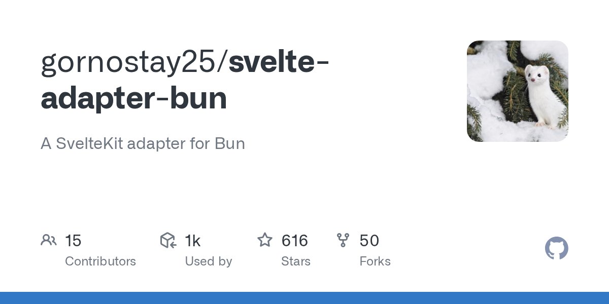 Rich_Harris's tweet card. A SvelteKit adapter for Bun. Contribute to gornostay25/svelte-adapter-bun development by creating an account on GitHub.