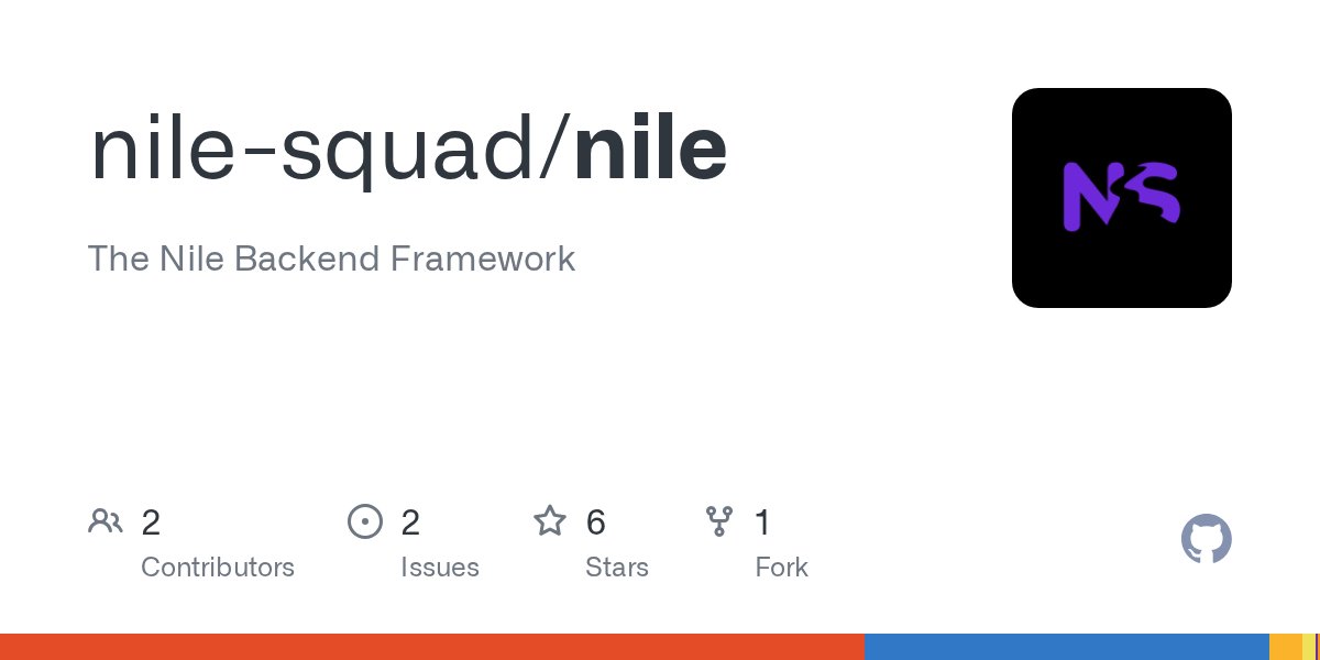 NileFramework's tweet card. The Nile Backend Framework. Contribute to nile-squad/nile development by creating an account on GitHub.