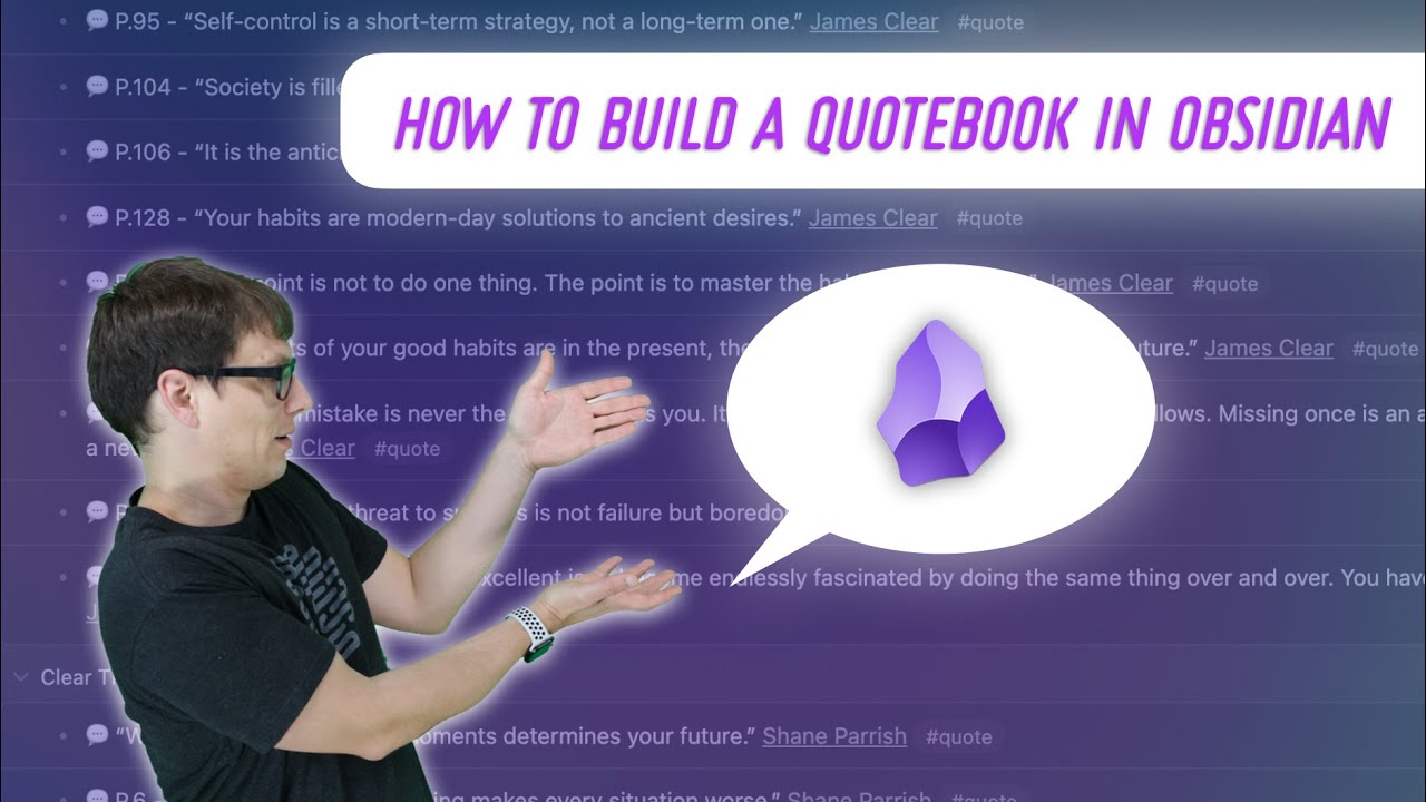 TfTHacker's tweet card. How to Build a REAL Quotebook in Obsidian (and WITHOUT Dataview)