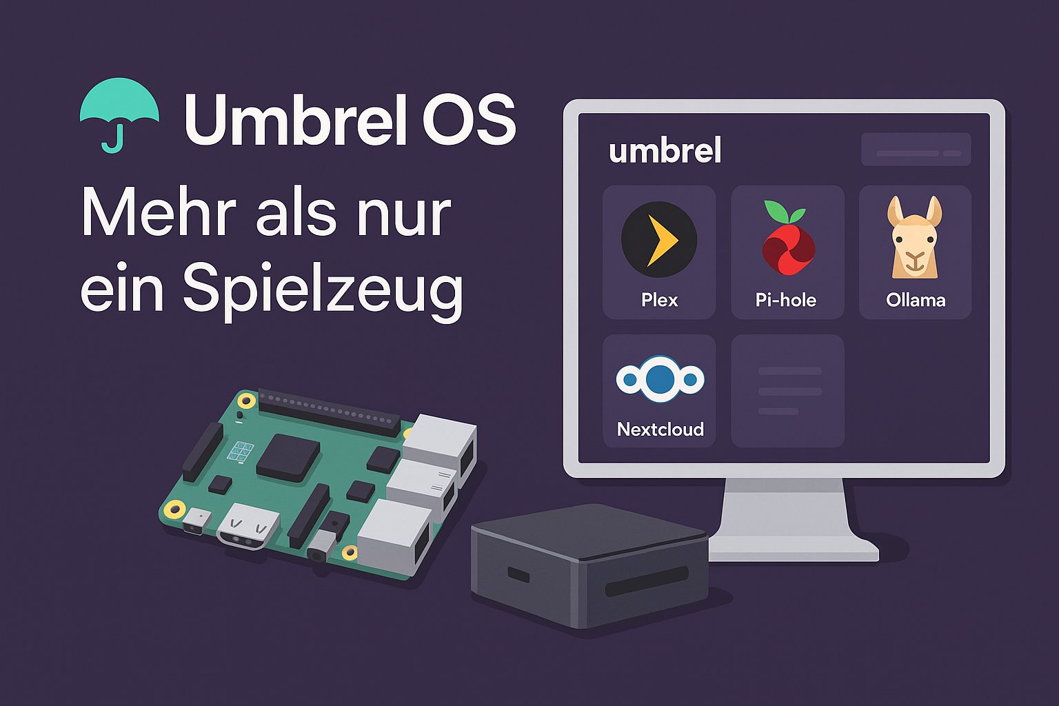 lsobiraj's tweet card. UmbrelOS: Selfhosting Plattform für Raspberry Pi & NUC mit App Store, Docker, Nextcloud, Tailscale VPN & lokaler KI über Ollama + OpenWebUI.