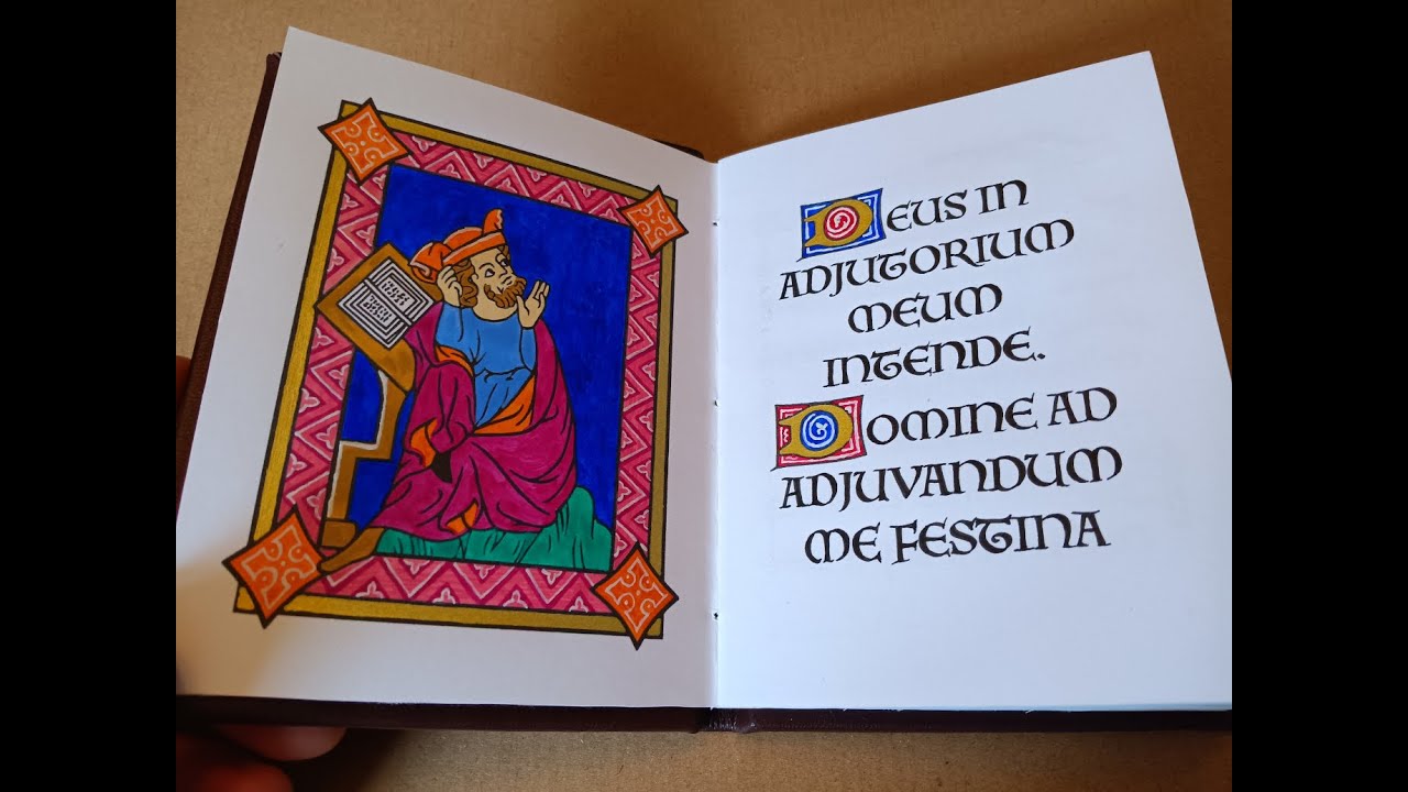 AHomelyHouse's tweet card. Making a Little Illuminated Book of Psalms - Pocket Version