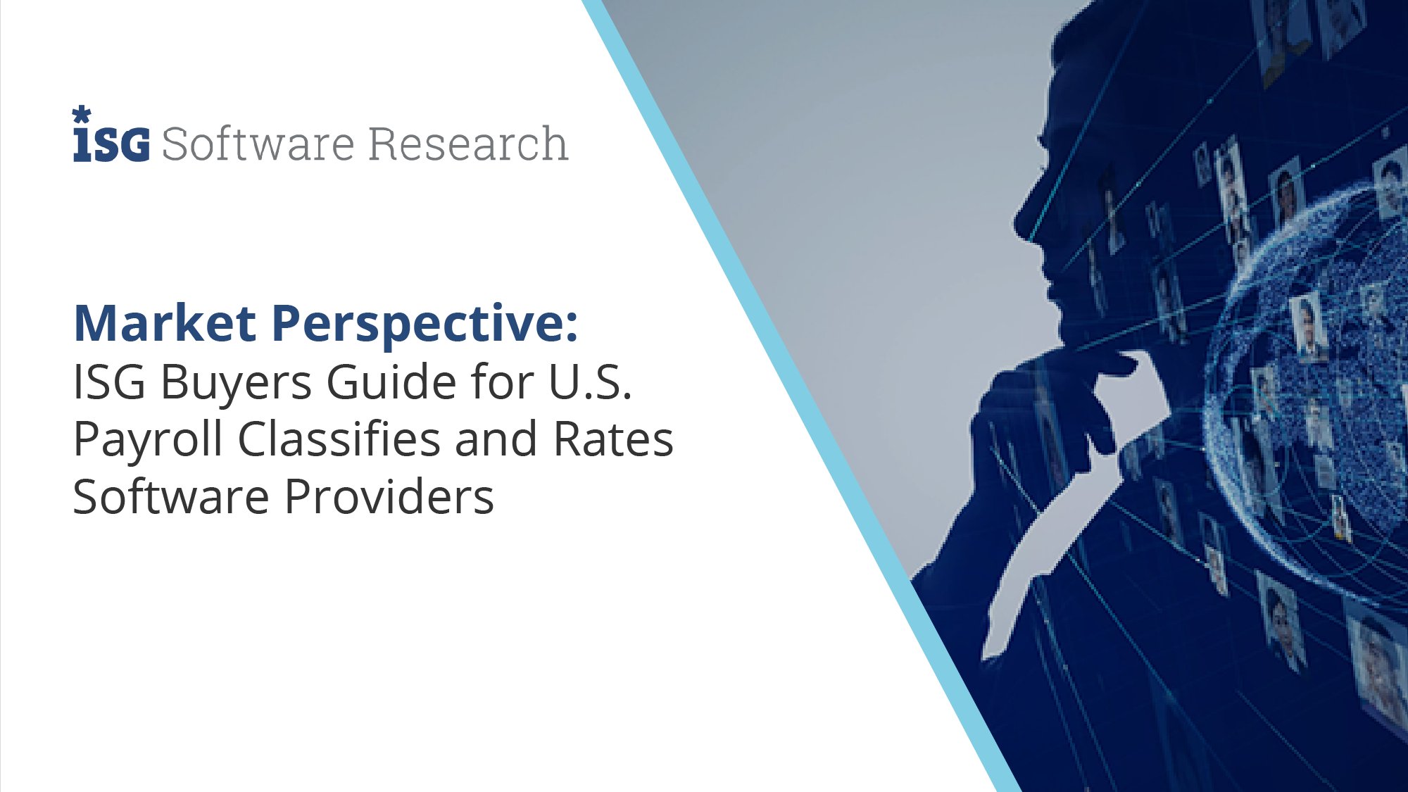 ISG_SW_Research's tweet card. ISG Research offers market observations and overall results from the U.S. Payroll Buyers Guide for Human Capital Management software products.
