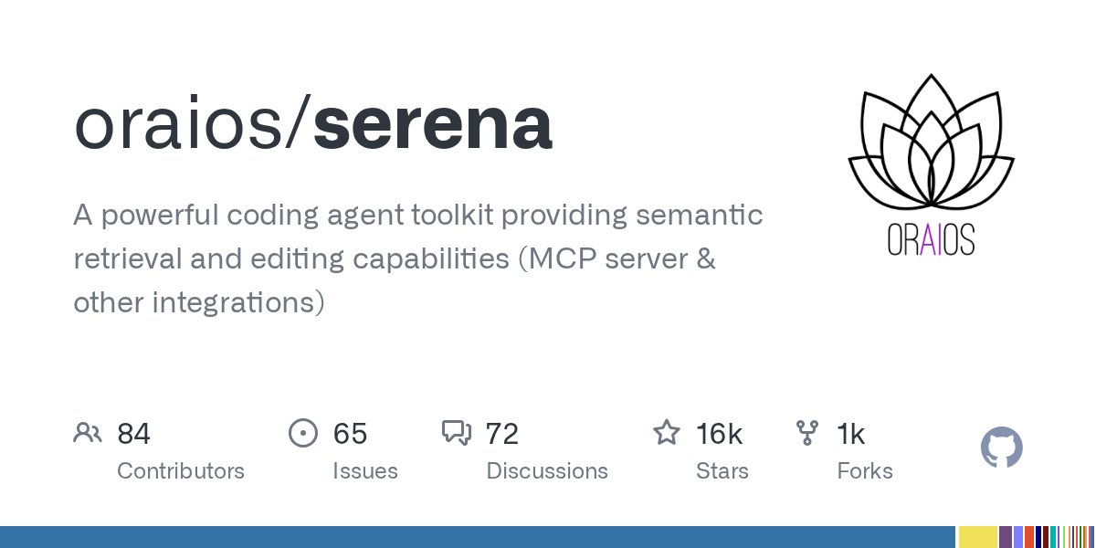 dat_nguyen94's tweet card. A powerful coding agent toolkit providing semantic retrieval and editing capabilities (MCP server & other integrations) - oraios/serena