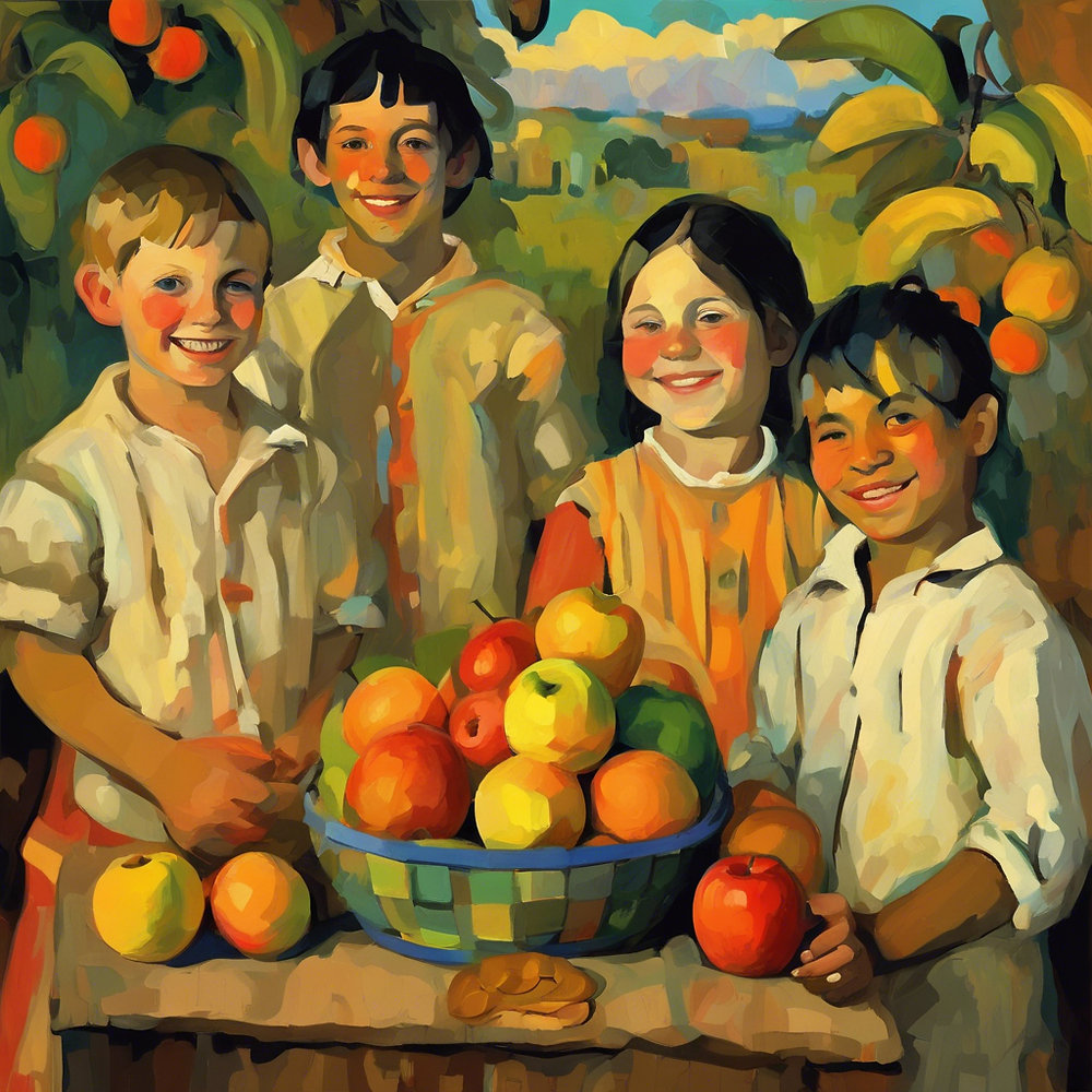 Educhatter's tweet card. Jamal and Maria don't have any apples. Aidan has three Fujis from the supermarket and Olivia has five Honeycrisps from Trader Joe's. After our class discussion on "food deserts," draw a picture...