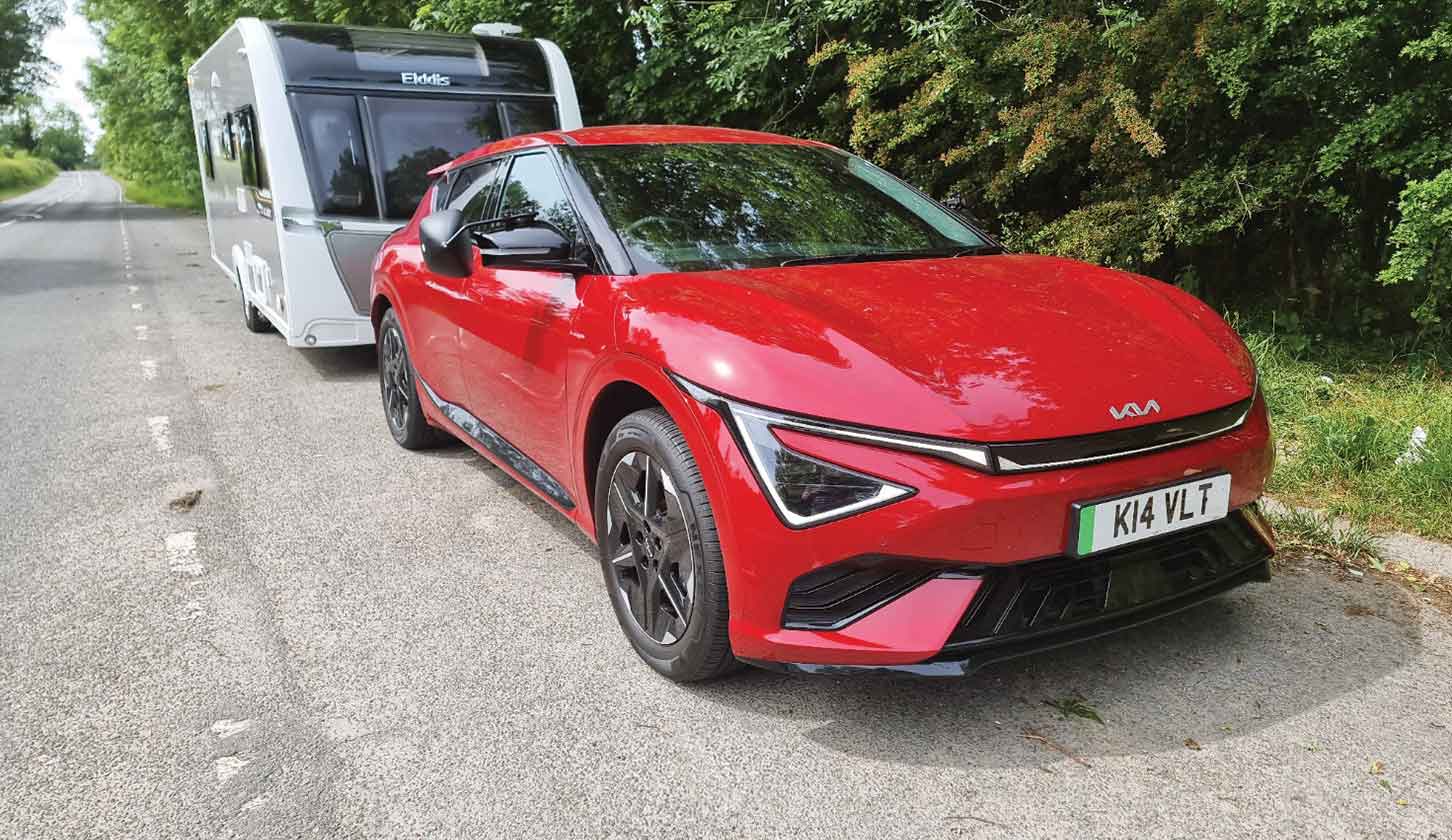 pcaravan's tweet card. The Kia EV6 GT-Line AWD is a superb tow car which has been further enhanced with increased range and towing capacity, says David Motton.