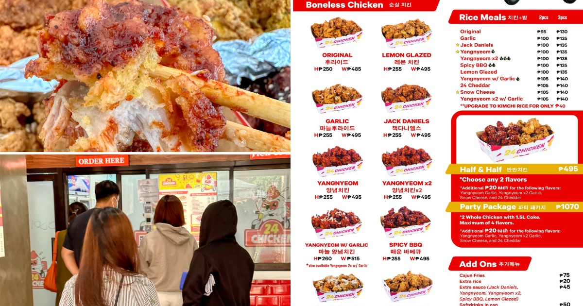 ProjectLUPAD's tweet card. The newest boneless Korean Fried Chicken in CDO! Serving affordable, boneless, and great-tasting Korean Fried Chicken only at 24 Chicken Delivery. Menu Here are the menu items and price of 24...