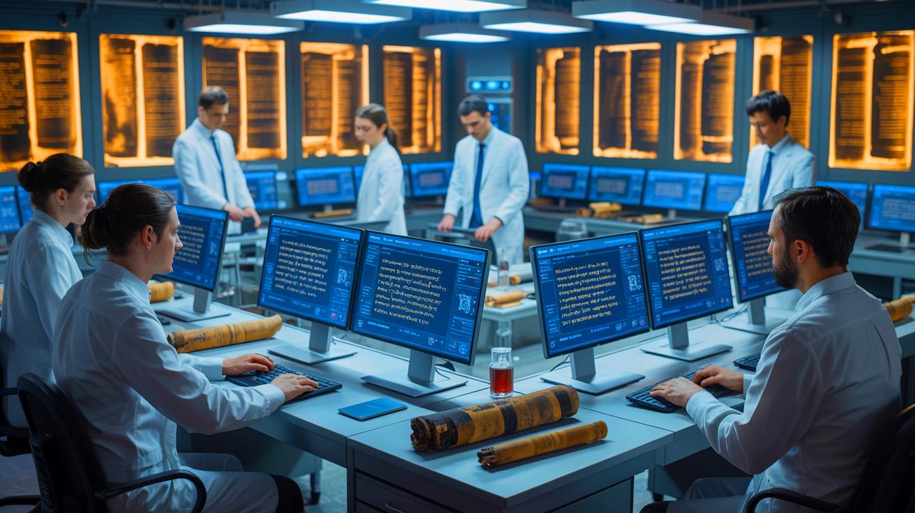 eBrainstormTech's tweet card. In an extraordinary feat of technological advancement, researchers have harnessed the power of AI to decode the secrets of ancient Greek scrolls without